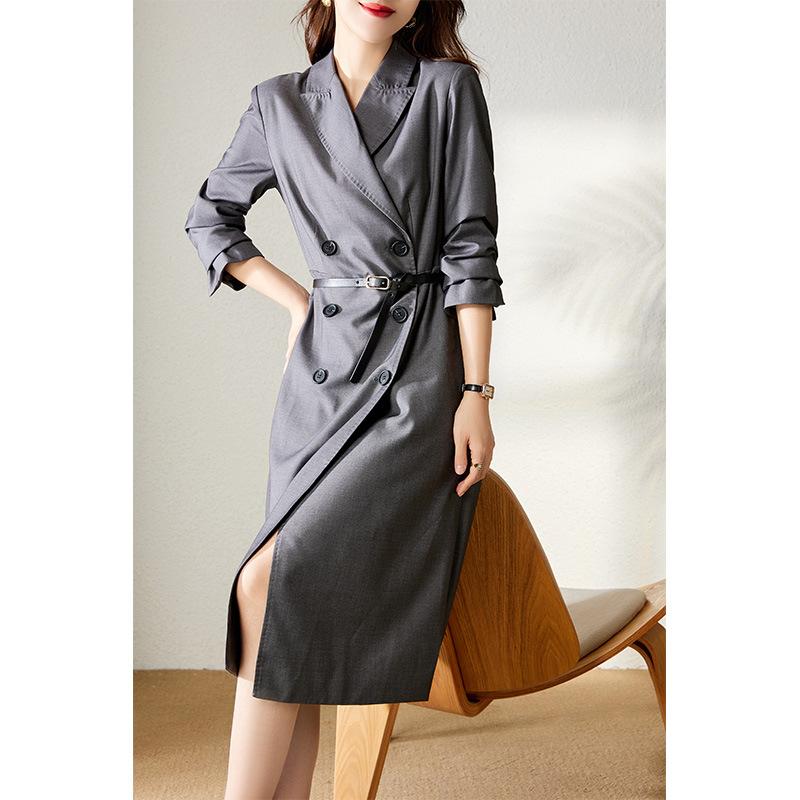 Wool autumn and winter trench coat long women's clothing new autumn and winter thin coat coat women's clothing