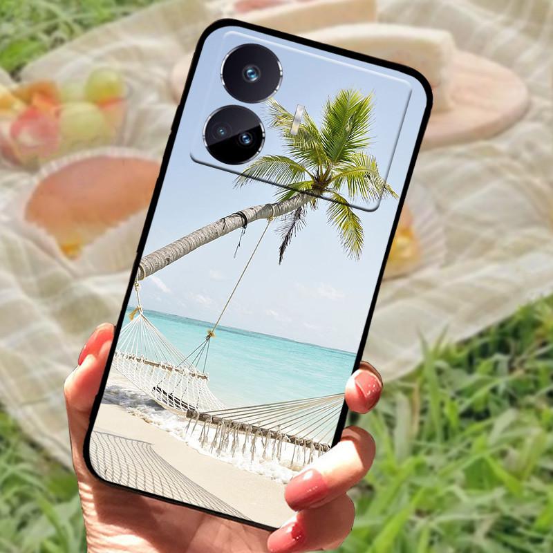 For Realme GT Neo 5 SE Case Popular Picture Black Silicone Soft Back Cover Case For Realme GT Neo 5 SE 5SE Phone Cover Funda