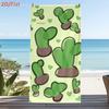 1PC Cute Cactus & Heart Pattern Beach Towel, Soft Towel for Outdoor Travel, Beach, Camping, Bathroom, Kids Daily Use