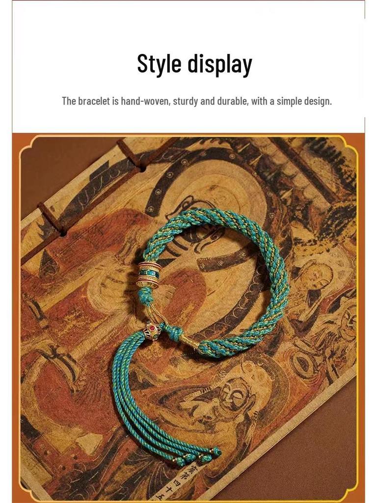 Colorful Tibetan Handmade Wealth God Bracelet – Cotton Thread Red String for Birth Year