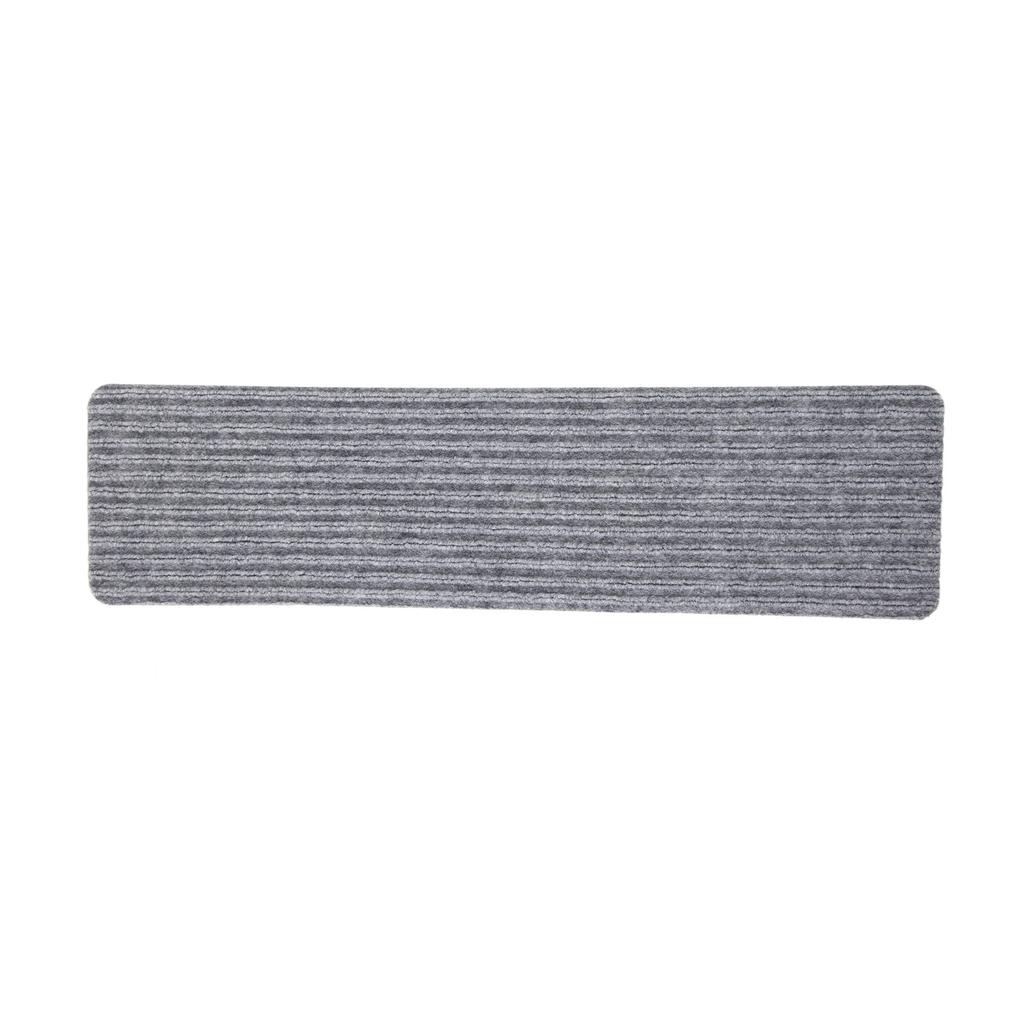 15 Pcs Stair Treads Cuttable Polyester Non Slip Soft Self Adhesive Stair Stripe Floor Mat CarpetGrey Stripes