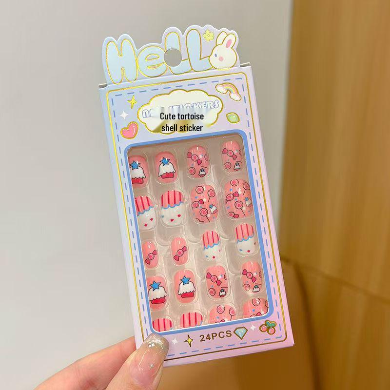 

24 Съемные мультяшные наклейки для ногтей для девочек - Самоклеящиеся наклейки для пальцев