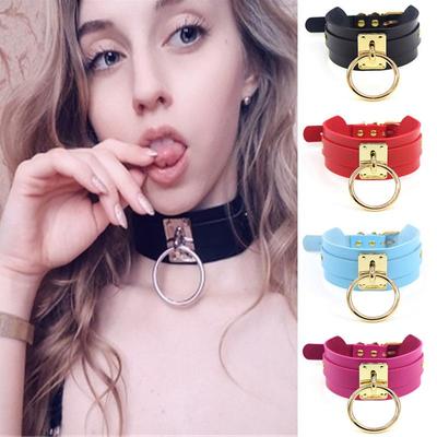 Harajuku Punk PU Leder O-Ring Choker Halsband