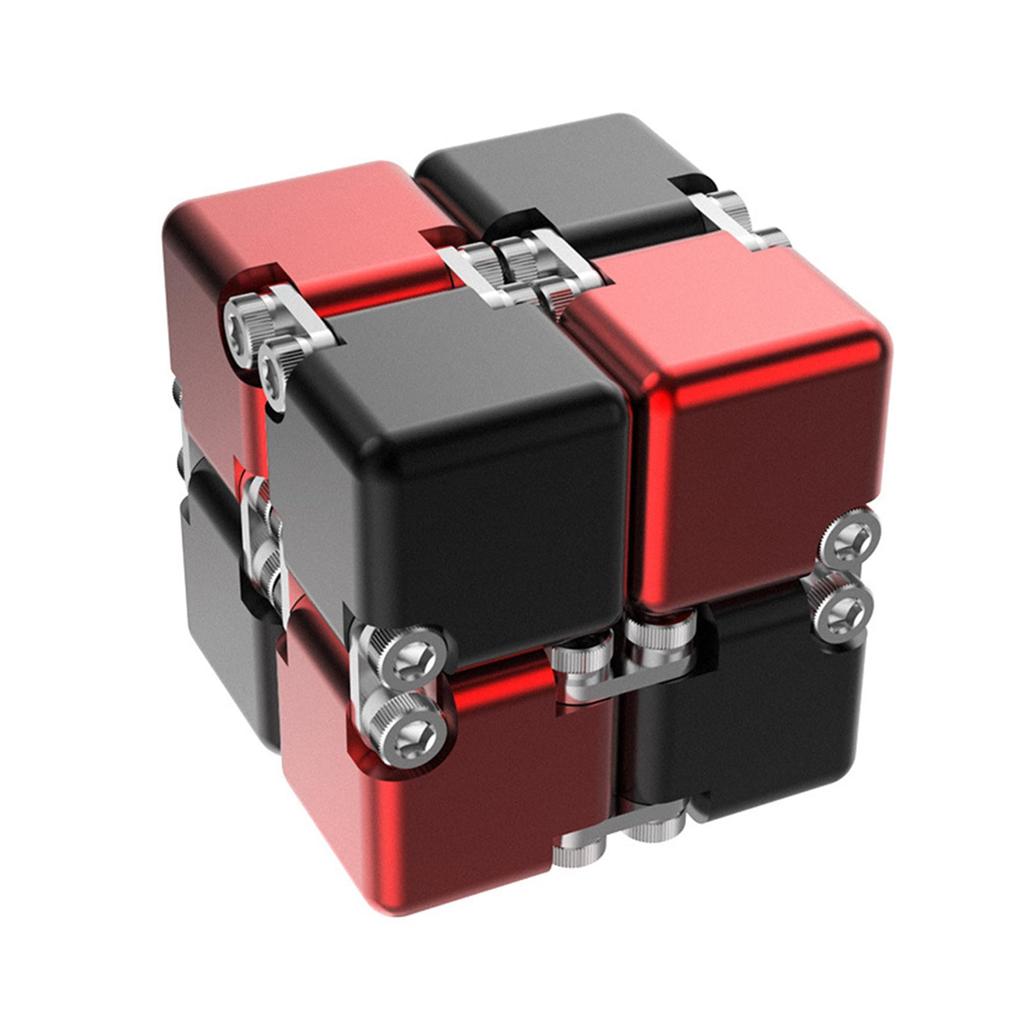 Infinity Cube Magic Cube, 3D Puzzle, Infinity Fidget Cube, Adult Game, Sturdy and Heavy, Decompression Toy, Portable (DIY Version, Red and Black)