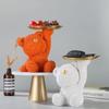 Creative Light Luxury Violent Rose Bear Ornament Storage Tray Living Room Bedroom Wine Cabinet Decoration Luxury Ornament
