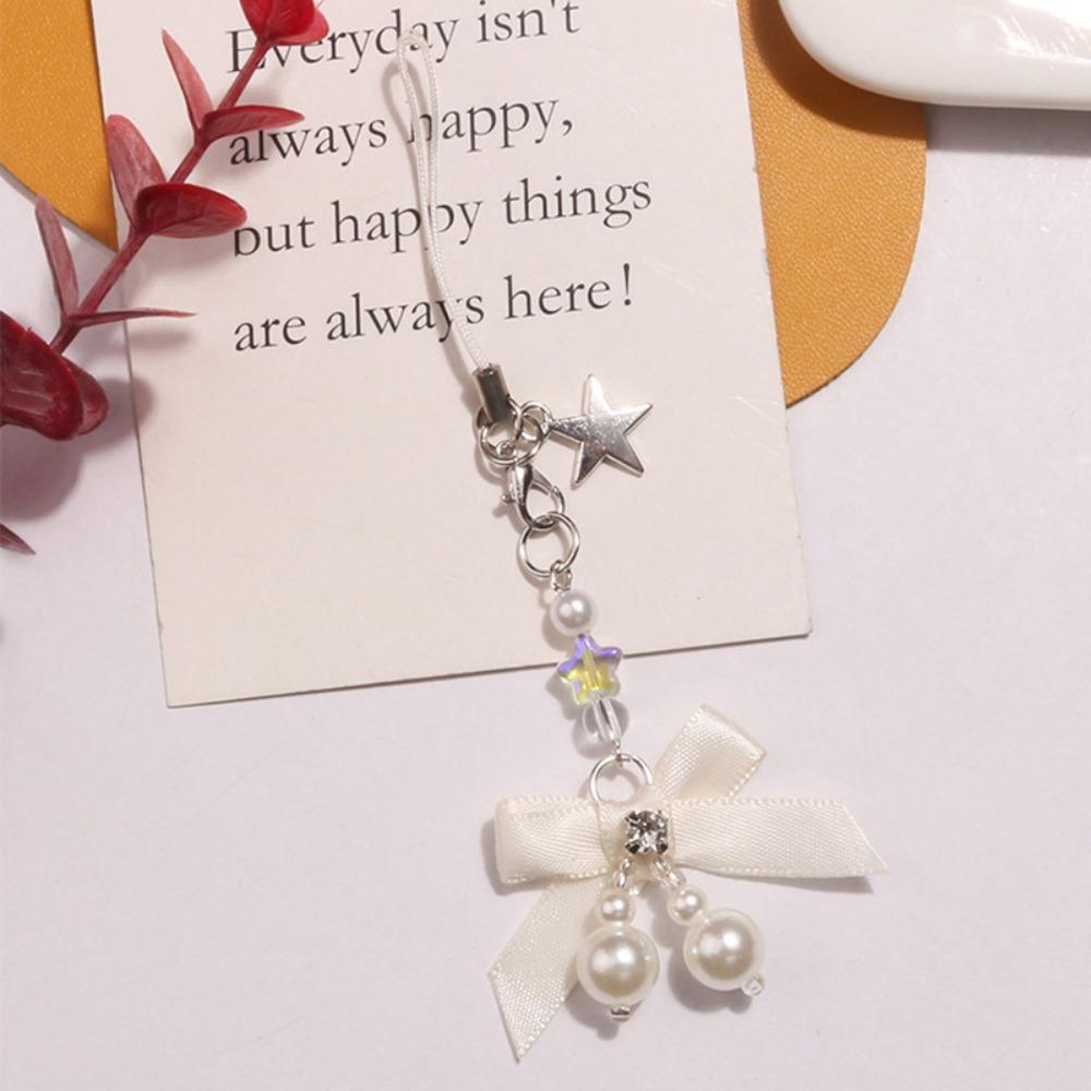 Bow Y2K Phone Chain Phone Charm Mobile Lanyard Telephone Jewelry Mobile Phone Strap  Jewelry Gift