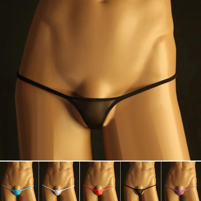 1Pc Briefs Mini Nylon Solid Color Underwear Sexy Low Waist Bikini Underpants Men's