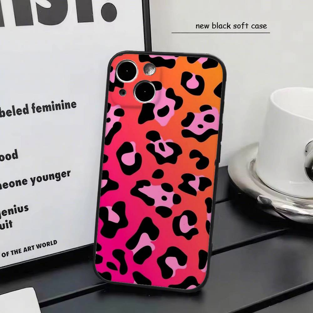 

Леопардовый принт Для iPhone 13,17,11,12,16,14,15,Plus,Pro Max Мягкий Силиконовый Черный Чехол для Телефона iphone 14