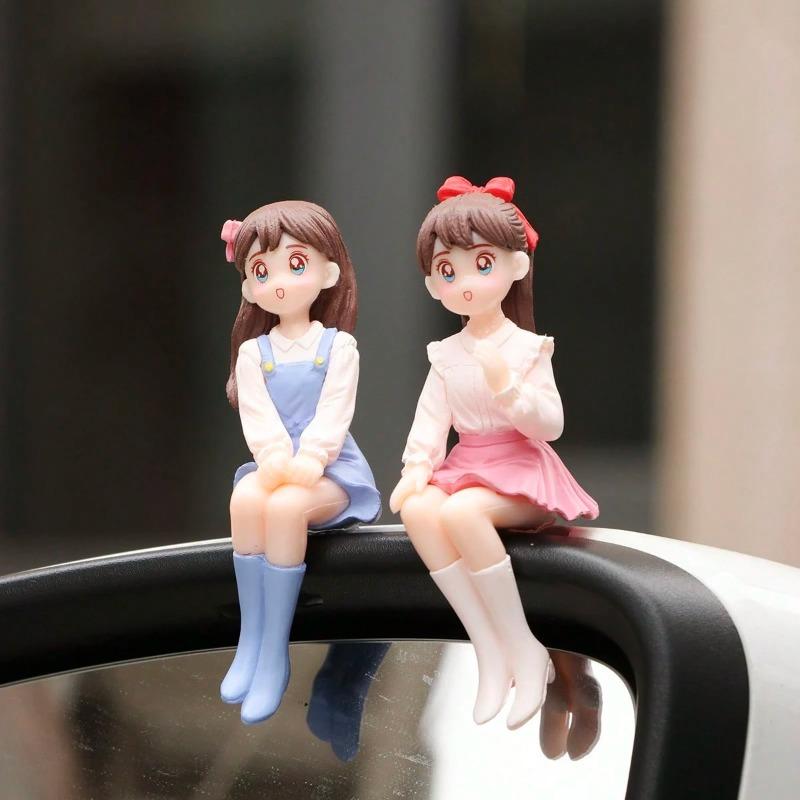 Cute Girls Friendship PVC Material Decorative Set, Suitable For Car Dashboard
