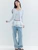 Opening Sunshine See-Through Double Layered Wrap Skirt White
