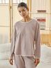 HUGDAY Gingham Check Fleece-Lined Pajama Set