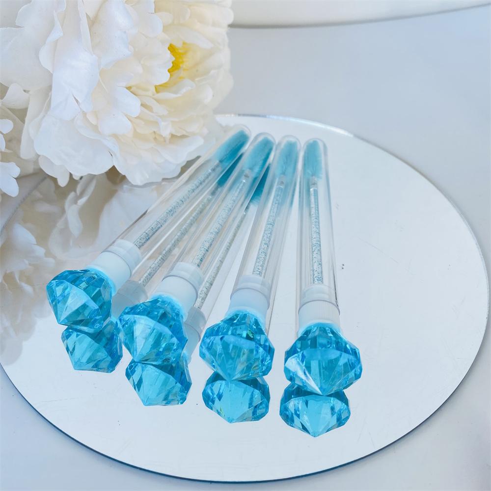 20 pcs Big Diamond Lash Brush Disposable Eyelash Brush Spoolie Mascara Wand In Tube