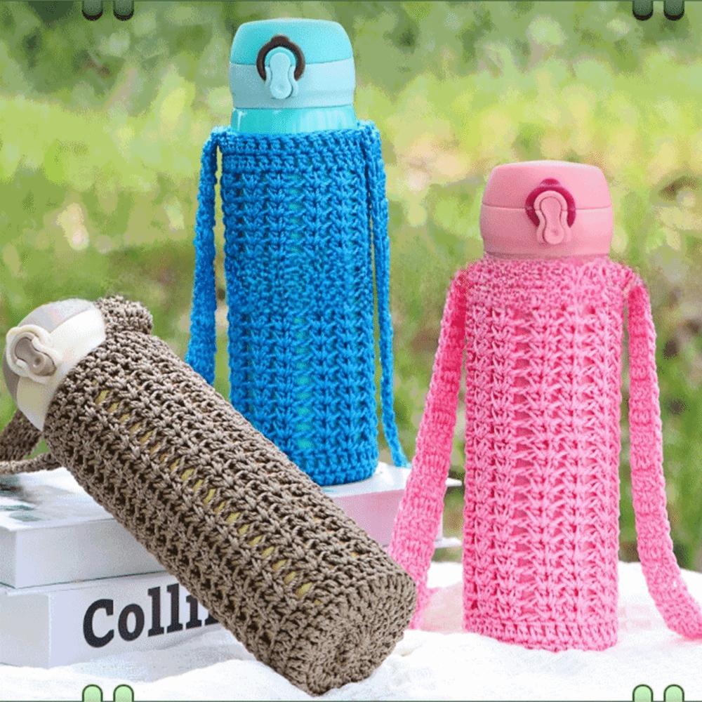 Heat Insulated Knitted Water Bottle Cover Reusable Cup Sleeve Pouch  Water Bottle Accessories
