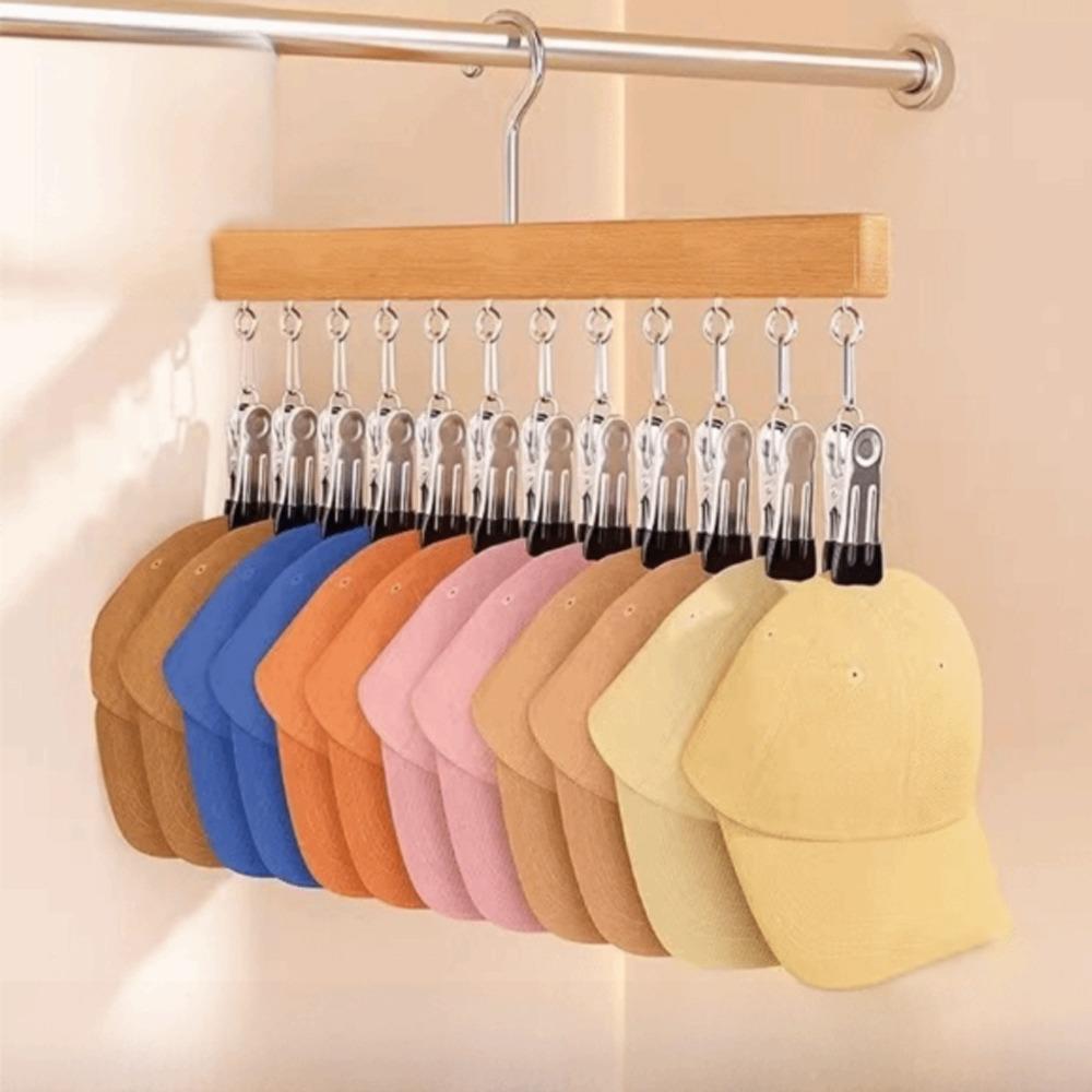 with 10 Clips Closet Organizer 360° Rotating Space Saving Clothes Hanger with 12 Clips Multifunctional Free Grip Hanging Rack
