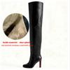 Krazing Pot Rindsleder Herbst Winter Schuhe Dünne Hohe Absätze Markenschuhe Große Größe 45 Größe 44 Größe 46 Damen Warm Halten Over-the-Knee Stiefel