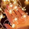 Cherry Blossom Fairy Lights, Battery Operated, Yellow Flower LED, Energy-Efficient, Plastic, for Home Garden, Wedding, Holiday, Christmas, Party, Outd