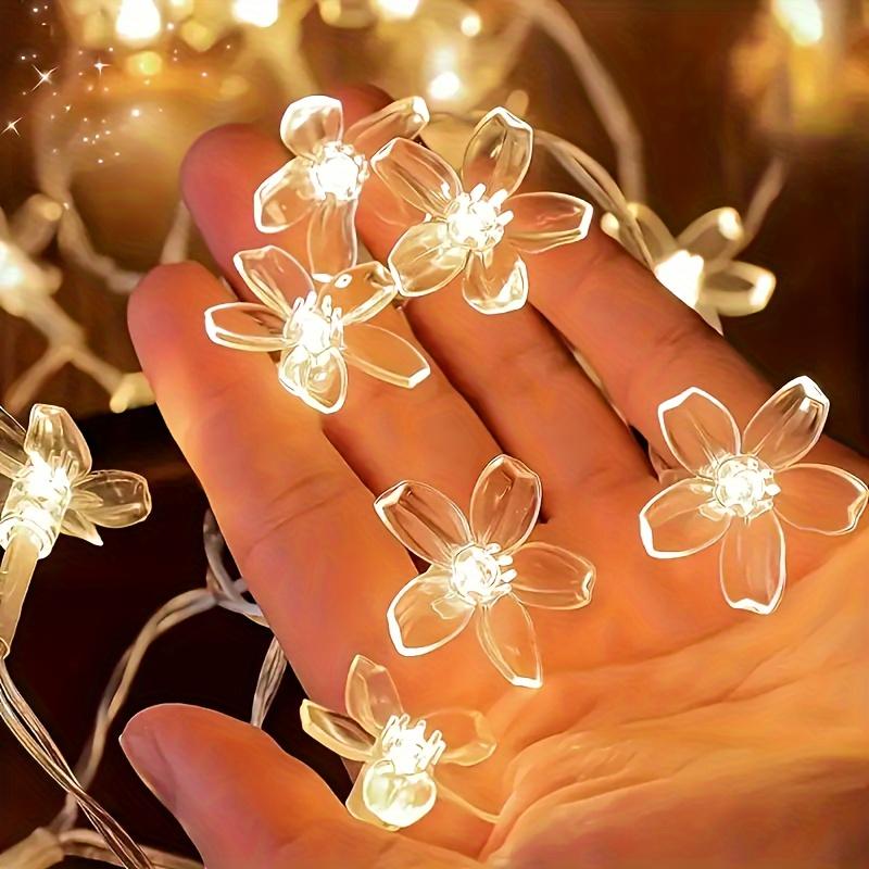 Cherry Blossom Fairy Lights, Battery Operated, Yellow Flower LED, Energy-Efficient, Plastic, for Home Garden, Wedding, Holiday, Christmas, Party, Outd