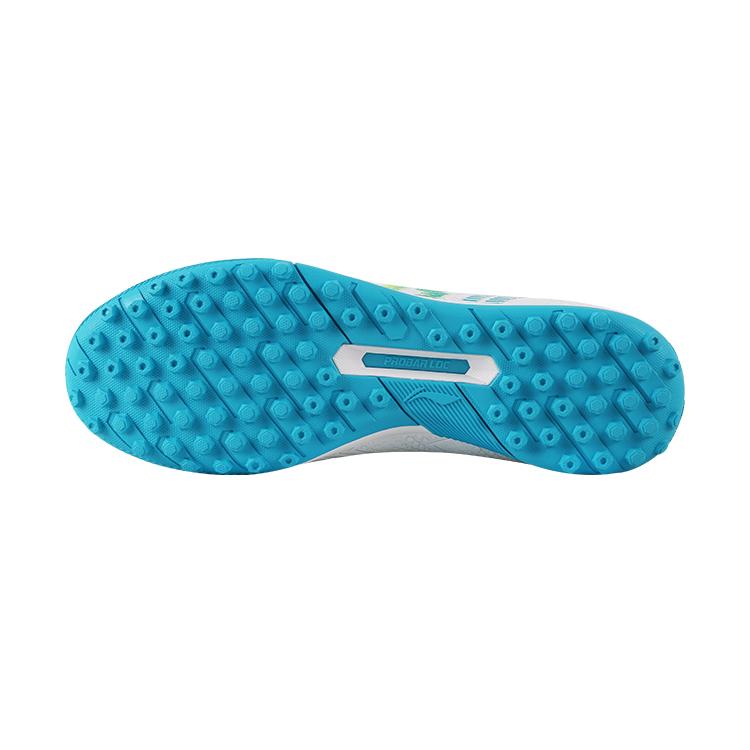 Li Ning TF Turf Cushioning Slip Resistant Abrasion Resistant Soccer Shoes Men's White Blue YSTU013-1
