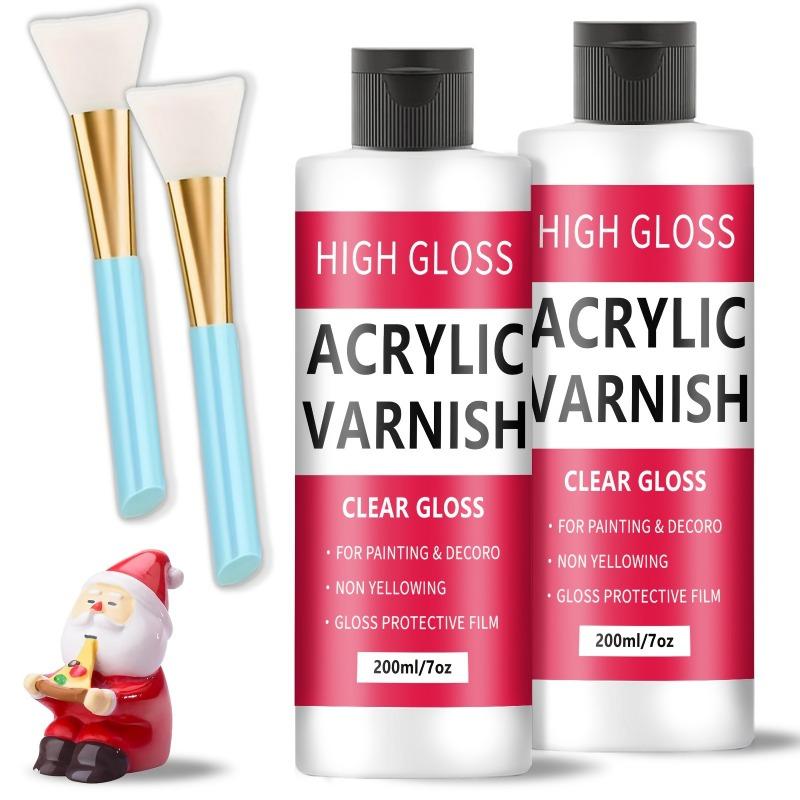1SET decorative, protective paint, high gloss and high transparency sealing waterproof, heat-resistant and crack-resistant acrylic varnish