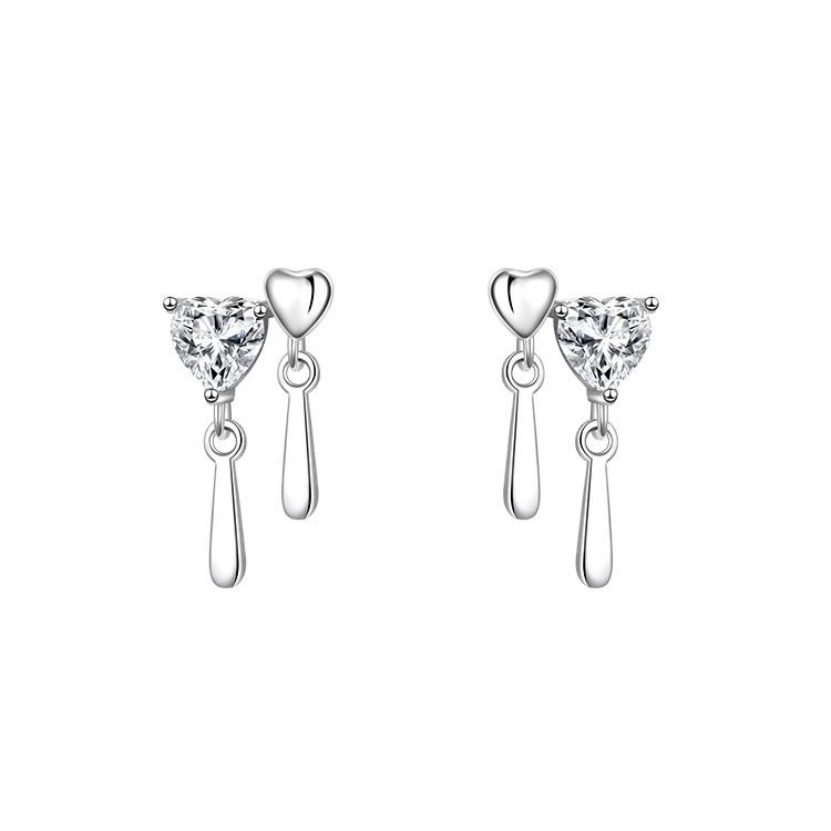 2021 Trendy Love Heart Water Drop Stud Earrings - High-End, Minimalist Dangle Design