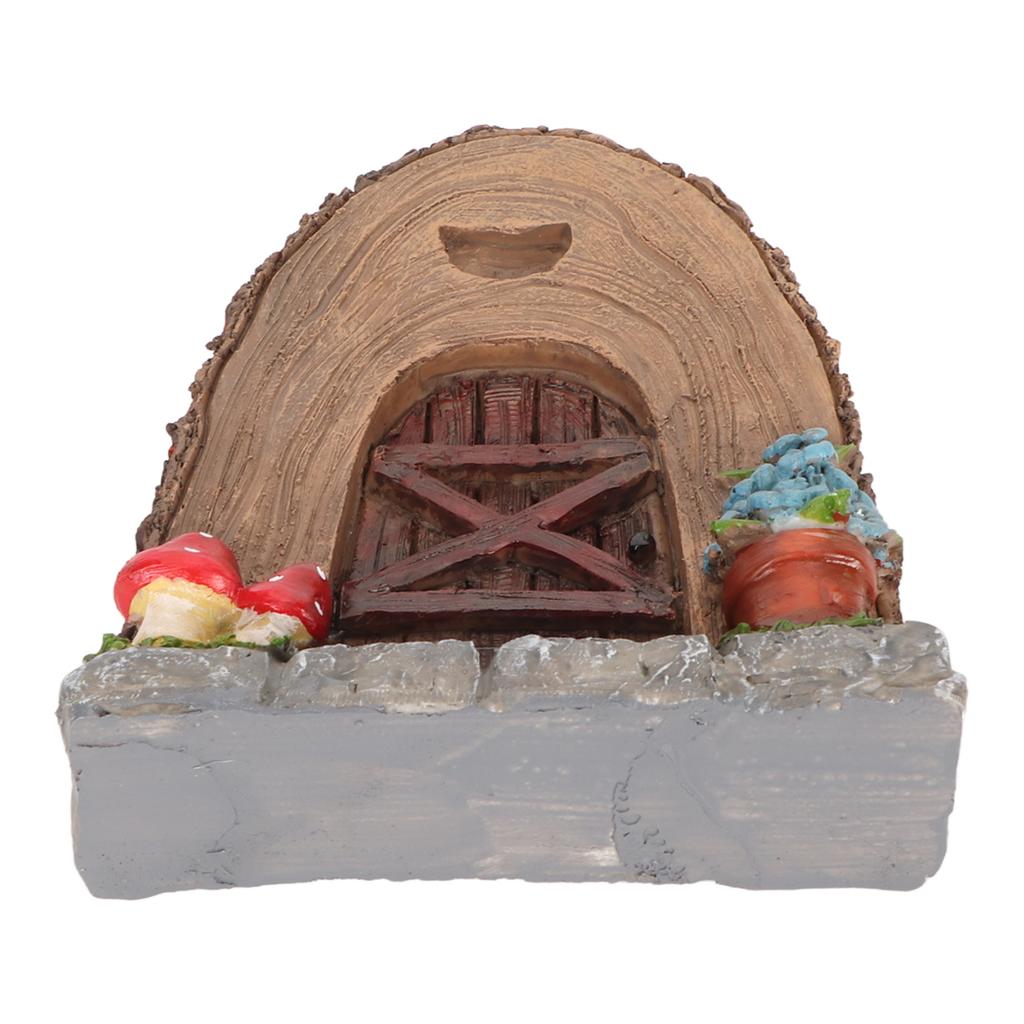 Fairy Garden Door Figure Resin Fairy Door Sculpture Miniature Fairy Garden Accessories for Outdoor