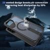 For Samsung Galaxy A36 5G Magnetic Case Kickstand Grid Texture TPU PC Phone Back Cover