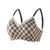 Seamless Diamond Pattern Push-Up Bra: Wire-Free, Soft Support, Girlish Style for Small Busts.