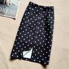Retro Polka Dot High-Waist Midi-Rock für Damen - Elegant Schlankmachender Bodycon mit Schlitz