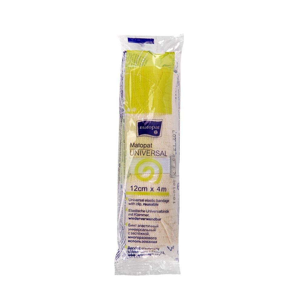 Universal Elastic Bandage With Clasp 12cm x 4m Reusable Matopat Universal Non-Sterile Foil 1 Pcs