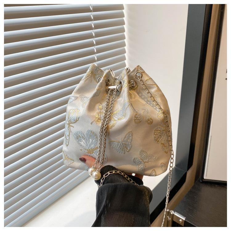 

Новый китайский стиль новый ханьфу платье-лошадь ткачество вышивка жаккард древний стиль цепочка кроссбоди сумка-ведро женская