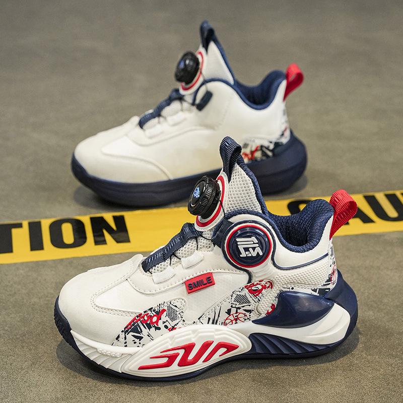 Boys' New 2025 Autumn-Winter Shock-Absorbing Training Shoes: Non-Slip Running and Basketball Shoes for Kids