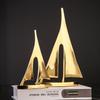 High-End Copper Sailboat Ornament: Creative Metal Decoration Gift