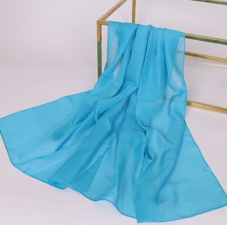 Luxury Chiffon Silk Scarf Spring Summer Scarf Women Head Scarf Beach Shawls Bandana Headband Muslim Hijabs Black Scarf/Scarves