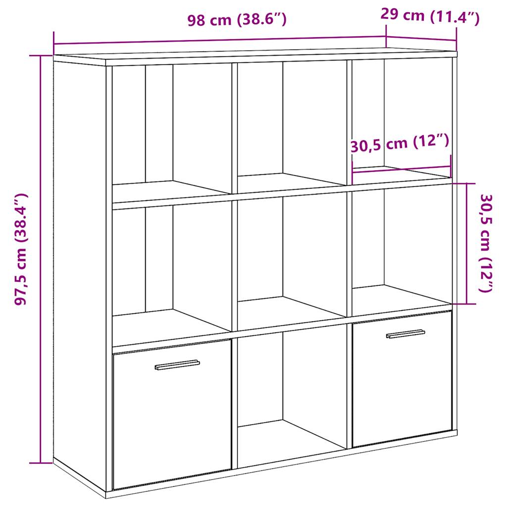Bookshelf Vintage Wood Look 98 x 29 x 97.5 cm Engineered Wood