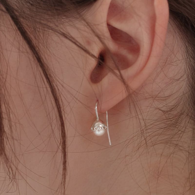 

clemence jewelry Solid Lace Earring silver