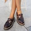 Nowe Wiosenne i Jesienne Casualowe Buty Damskie Scrub w Dużym Rozmiarze Gruba Platforma Retro