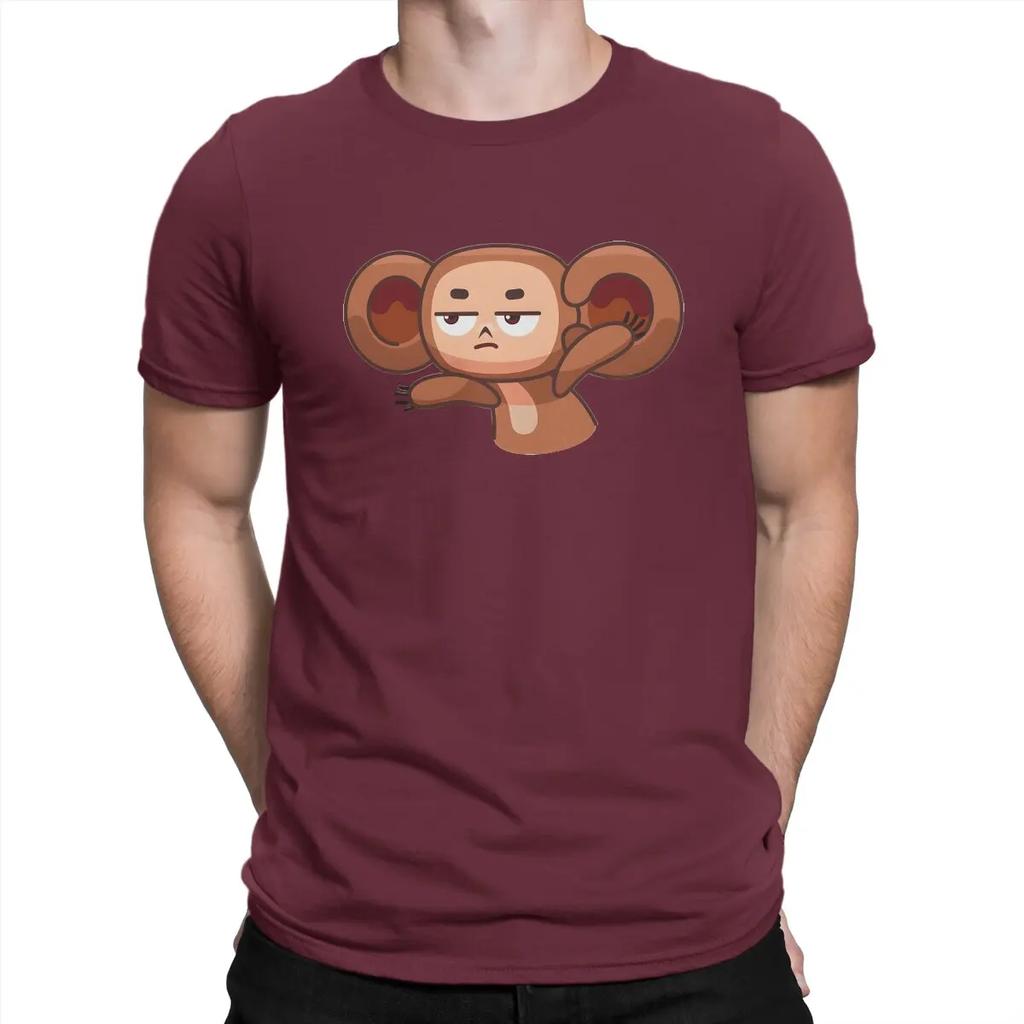 Cheburashka Helpless Man's TShirt Cheburashka Crewneck Short Sleeve Fabric T Shirt Funny Top Quality Gift Idea