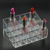 24 Grids Lipstick Nail Polish Display Rack Trapezoid Plastic Transparent Makeup Stand Rack Cosmetic Organizer Holder Box