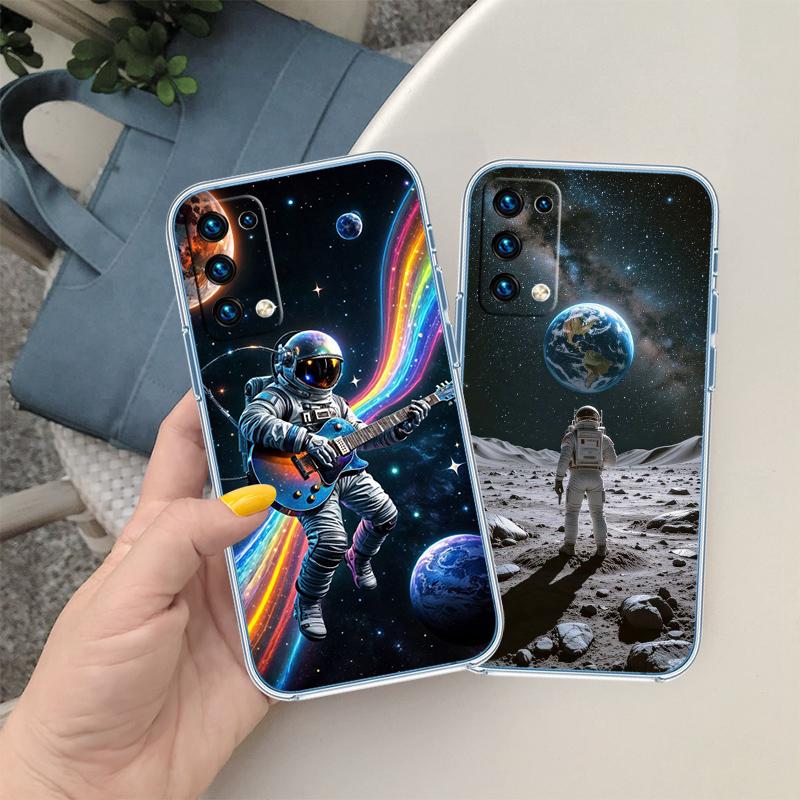 Astronaut Space Moon Transparent Phone Case for Motorola Moto Edge 20 30 40 50 S30 Fusion Ultra Pro Neo Lite + G200 G23