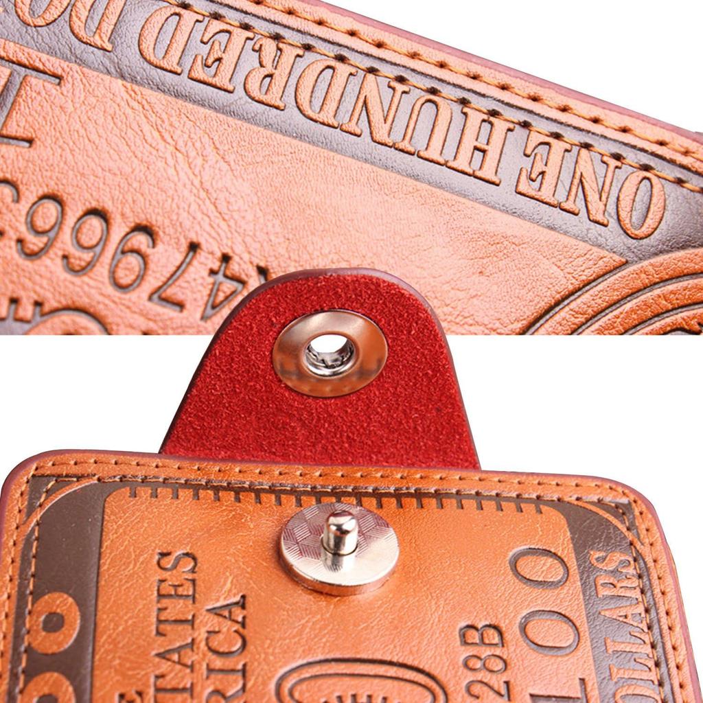 Men's Wallets with 100 US Dollar PatternWallet Male Leather Walet Photo Card HolderFashion Large Capacity Wallet Purse Bag