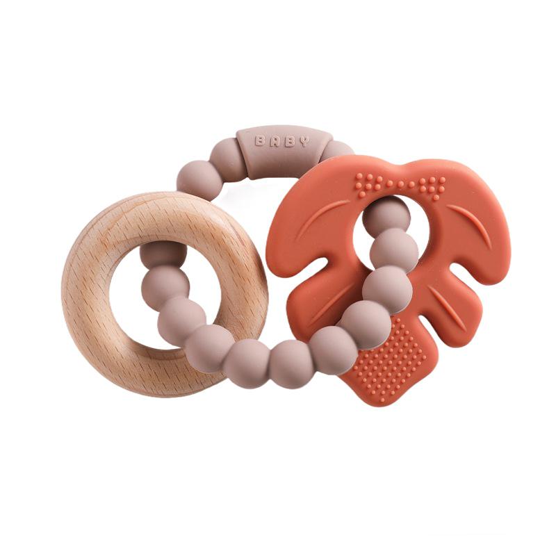 

Silicone & Beech Wood Baby Teething Bracelet and Soothing Ring