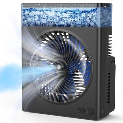Ausic Rechargeable Desk Mist Instant Air Super Strong 600ML Water 3 Airflow Portable Angle Continuous Rapid USB Heatstroke Perfect for Car or As a