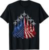Patriotic Fighter Jet T-Shirt with US Flag for 4th of July Celebrations