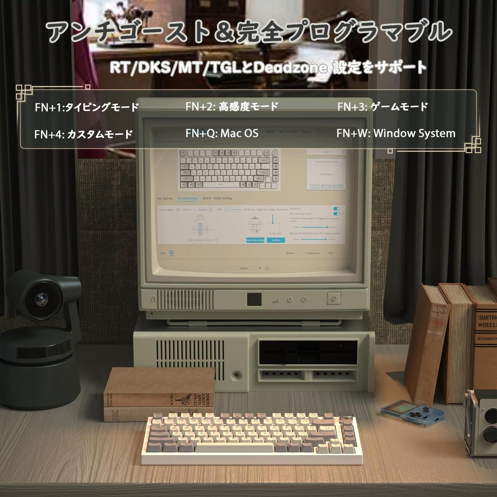 ATTACK SHARK K85 Rapid Trigger Gaming-Tastatur, Magnetschalter, Dichtungsmontage, Hot-Swap-kompatible PBT-Tastenkappen, TKL 82 Tasten mit Knöpfen, Kabelverbindung