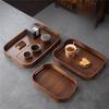 Polished Tea Serving Plate Hollowed-out Handle Afternoon Tea Tray Walnut Tea Tray  Coffee Shop