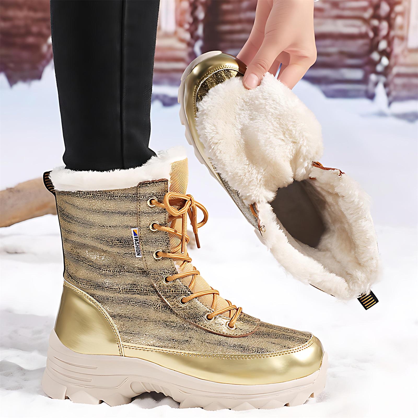 Women s Fashion Plus-Size Casual Non- Thick-Soled Warm Cotton Boots 41