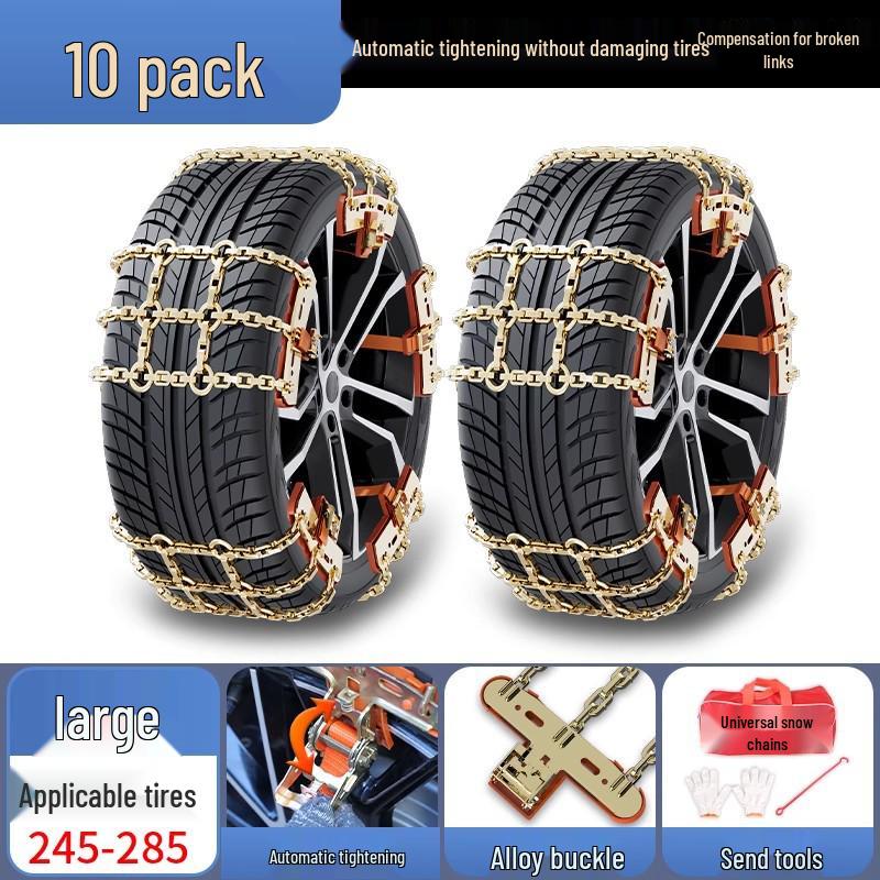 Winter Snow Chains for Cars, SUVs, and EVs: Tire-Safe, Non-Damaging Design