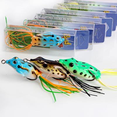 SOUGAYILANG Esche da pesca Hollow Frog Esche artificiali morbide per la pesca in superficie per spigole esche da pesca Snakehead