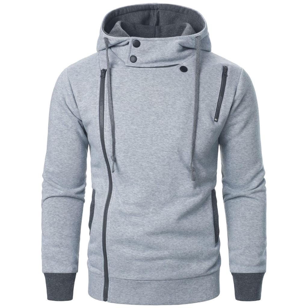 Men's Casual Side Zip Hooded Cardigan Sweatshirt