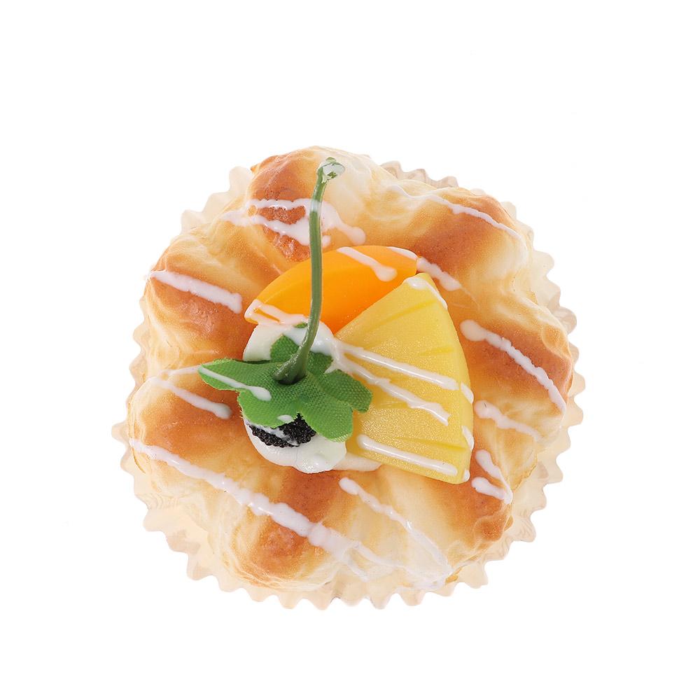 

ПУ Штучні кекси Помаранчевий штучний декор для тортів Десерти Дисплей випічки Домашній дисплей